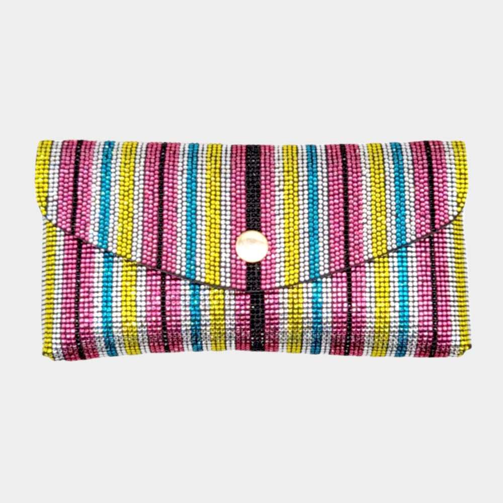 Multi Rhinestone Pave Wallet on Chain Clutch / Fanny Pack / Belt / Crossbody Bag - M H W ACCESSORIES LLC
