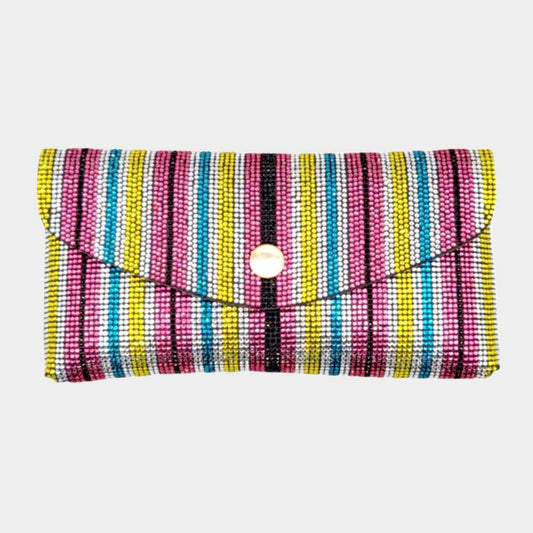 Multi Rhinestone Pave Wallet on Chain Clutch / Fanny Pack / Belt / Crossbody Bag - M H W ACCESSORIES LLC