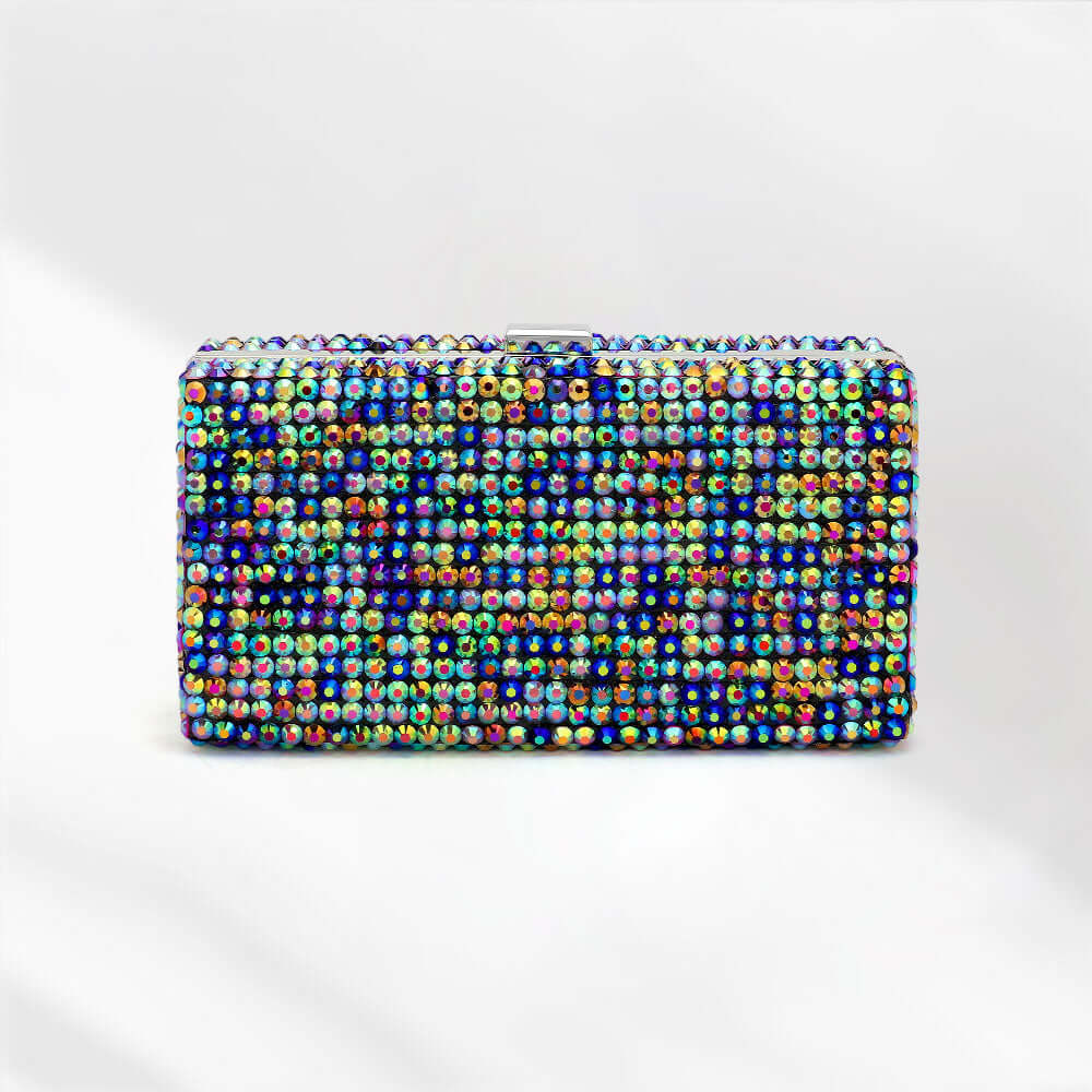 Multi Studded Bling Rectangle Evening Clutch / Crossbody Bag - M H W ACCESSORIES LLC