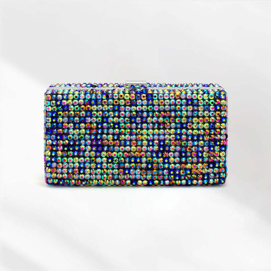 Multi Studded Bling Rectangle Evening Clutch / Crossbody Bag - M H W ACCESSORIES LLC