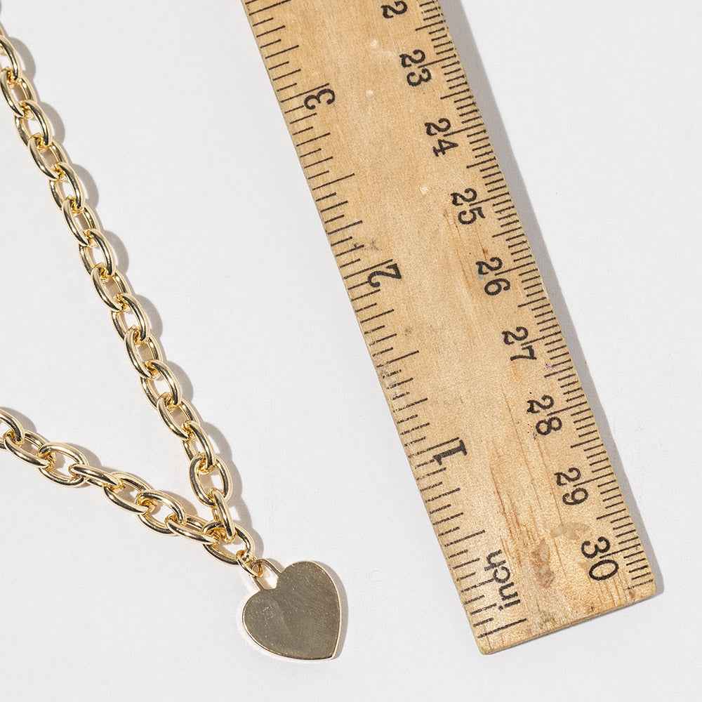 Pendant Gold Dipped Chunky Chain Heart Pendant Necklace