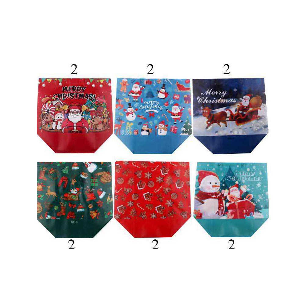 12PCS - Christmas Message Merry Christmas Print Reusable Gift Bags M H W ACCESSORIES LLC 12PCS - Christmas Message Merry Christmas Print Reusable Gift Bags