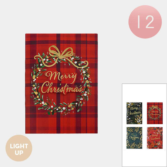 12PCS - Light Up Merry Christmas Greeting Holiday Card Set M H W ACCESSORIES LLC 12PCS - Light Up Merry Christmas Greeting Holiday Card Set