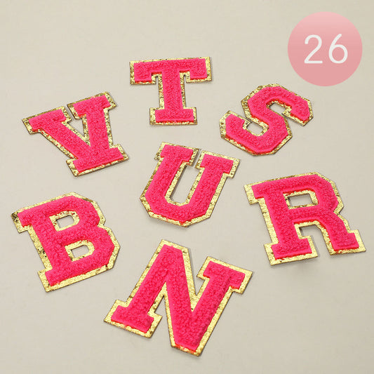 26PCS -Fuchsia & Gold  Iron On Patch Decorative Monogram Applique Patch (Copy) M H W ACCESSORIES LLC 26PCS -Fuchsia & Gold  Iron On Patch Decorative Monogram Applique Patch (Copy)