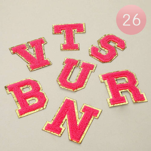 26PCS -Fuchsia & Gold  Iron On Patch Decorative Monogram Applique Patch (Copy) M H W ACCESSORIES LLC 26PCS -Fuchsia & Gold  Iron On Patch Decorative Monogram Applique Patch (Copy)