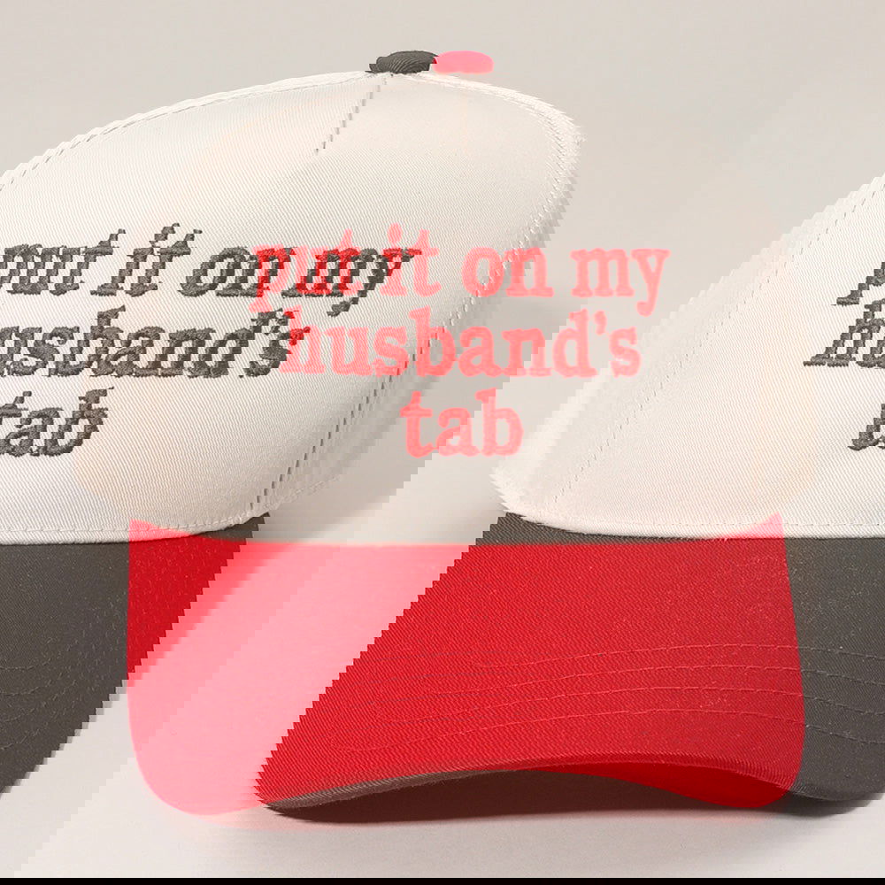 PUT IT ON MY HUSBANDS TAB Red Corduroy Baseball Cap - M H W ACCESSORIES LLC