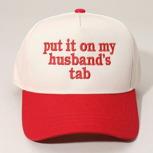 PUT IT ON MY HUSBANDS TAB Red Corduroy Baseball Cap - M H W ACCESSORIES LLC