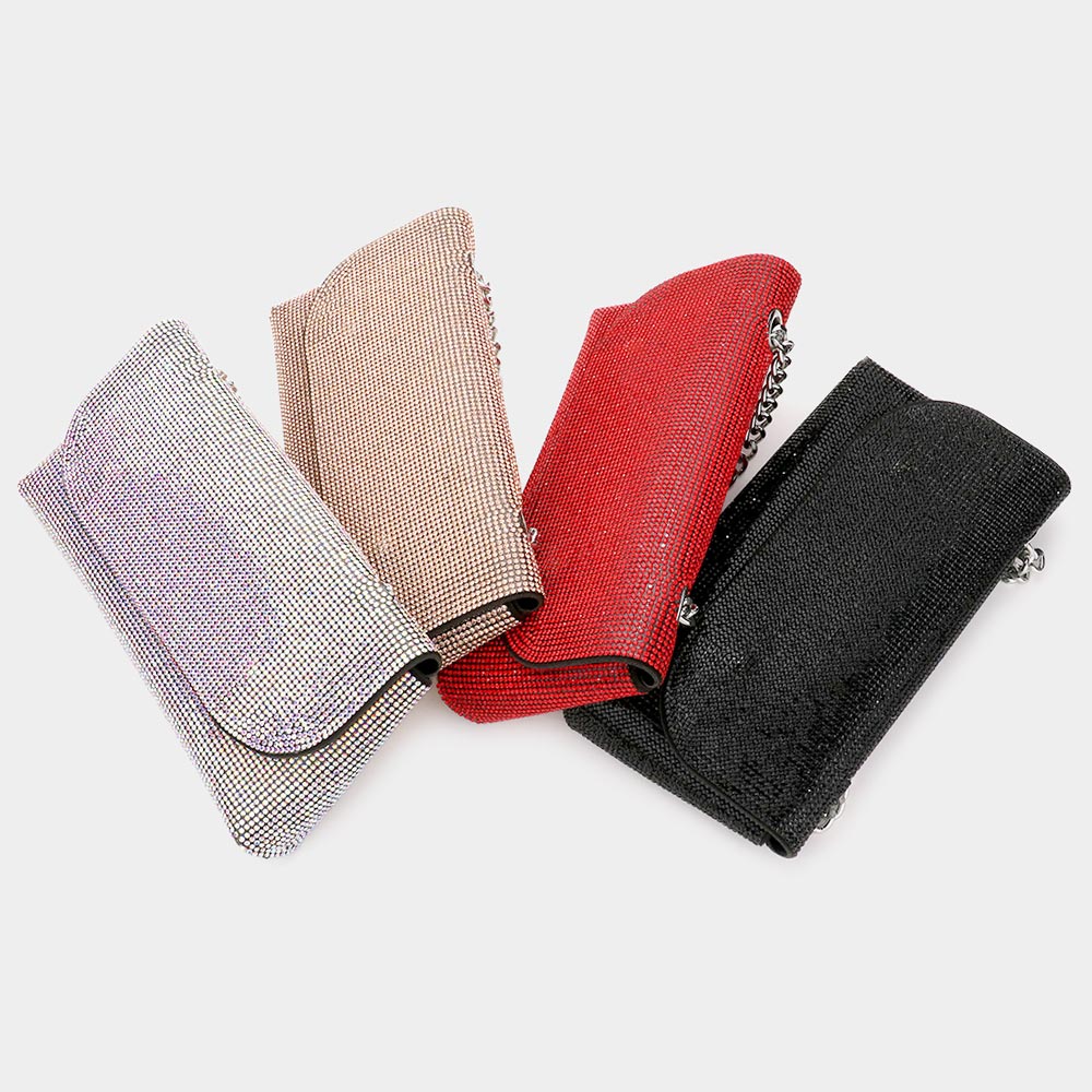 Peach Bling Rectangle Crossbody Bag - M H W ACCESSORIES LLC