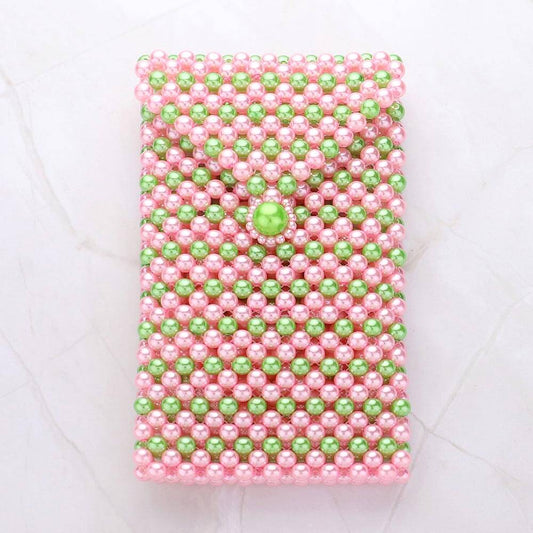 Pearl Beaded Phone Holder Crossbody Bag - M H W ACCESSORIES LLC