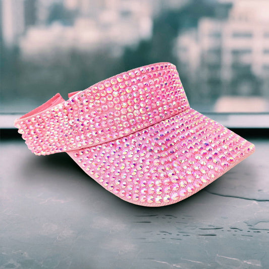 Pink Bling Studded Visor Hat - M H W ACCESSORIES LLC