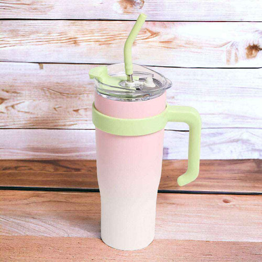 Pink & Green Gradient 40oz Stainless Steel Tumbler