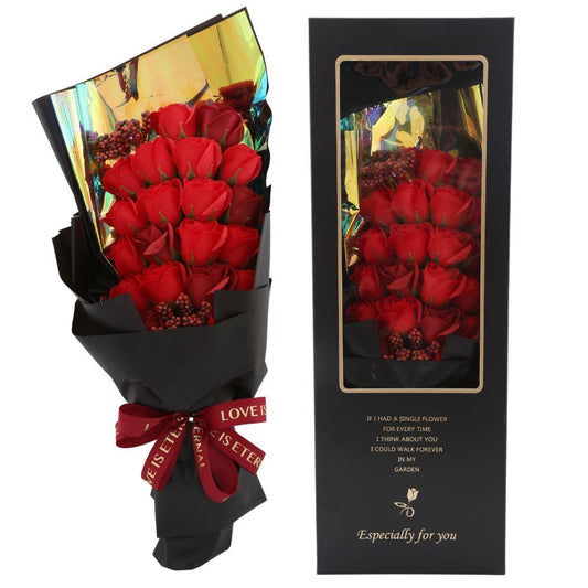 RED ARTIFICIAL ROSE BOUQUET GIFT - M H W ACCESSORIES LLC