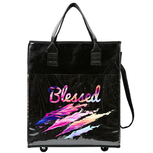 ROLLING BLESSED THEMED SHOPPING BAG - M H W ACCESSORIES LLC