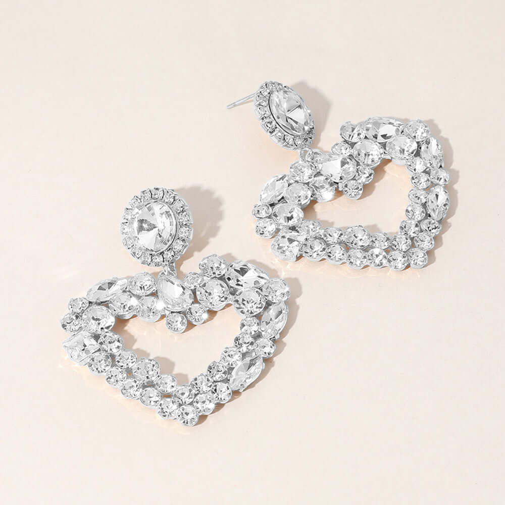 Radiant Heart CZ Dangle Earrings - M H W ACCESSORIES LLC