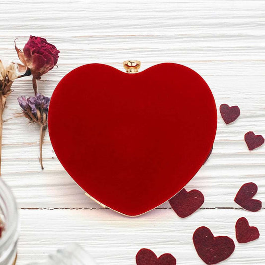Red Bling Heart Fold Crossbody Clutch Bag-M H W ACCESSORIES - M H W ACCESSORIES LLC