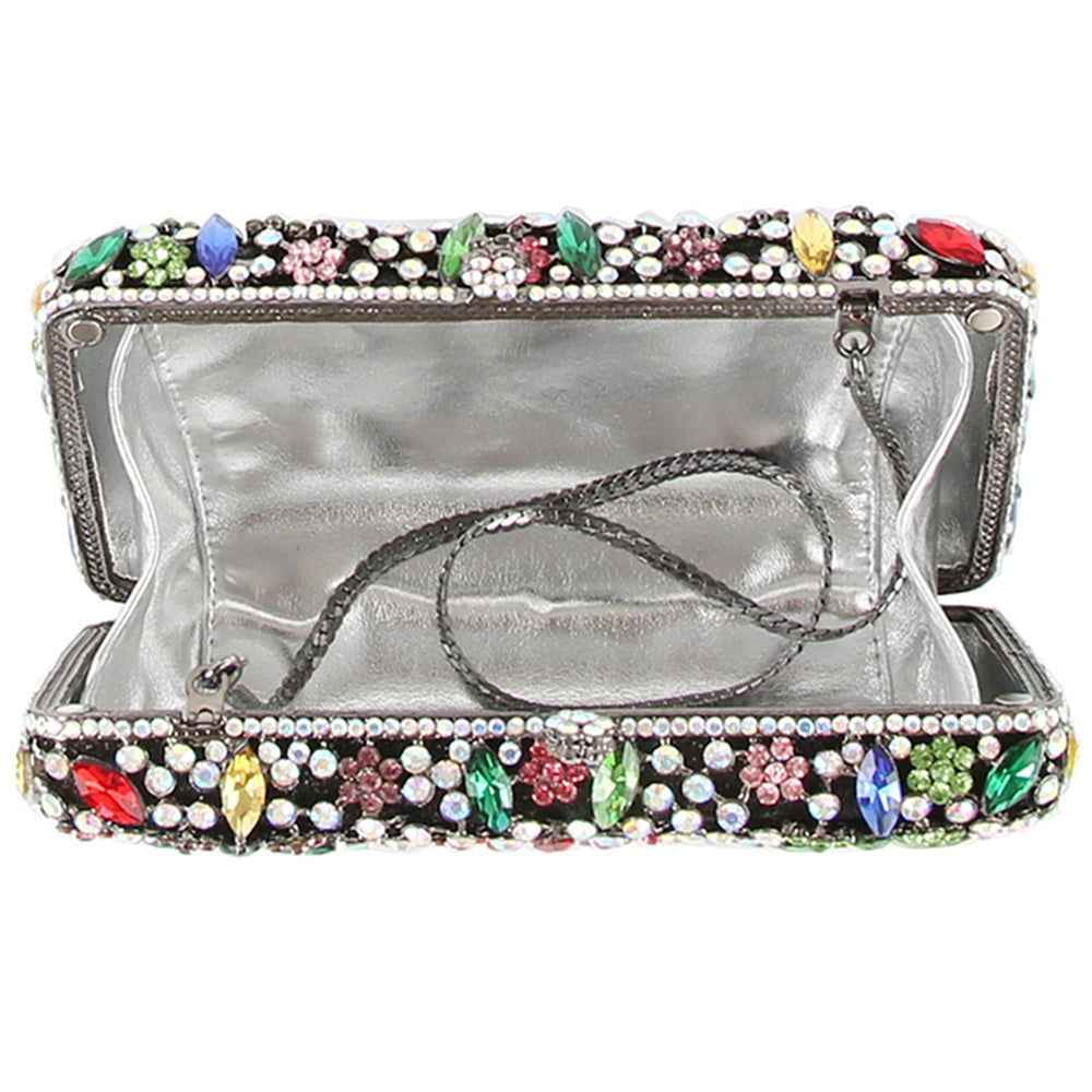 Rhinestone Crystal Flower Clutch Evening Bag