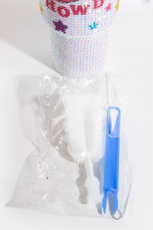 Rhinestone Encrusted Howdy Cowboy Hat 40Oz Tumbler - M H W ACCESSORIES LLC