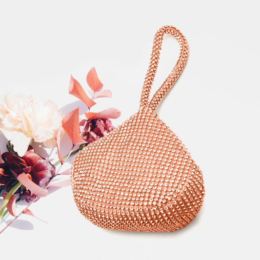 Rose Gold Bling Wristlet Evening Bag - M H W ACCESSORIES LLC