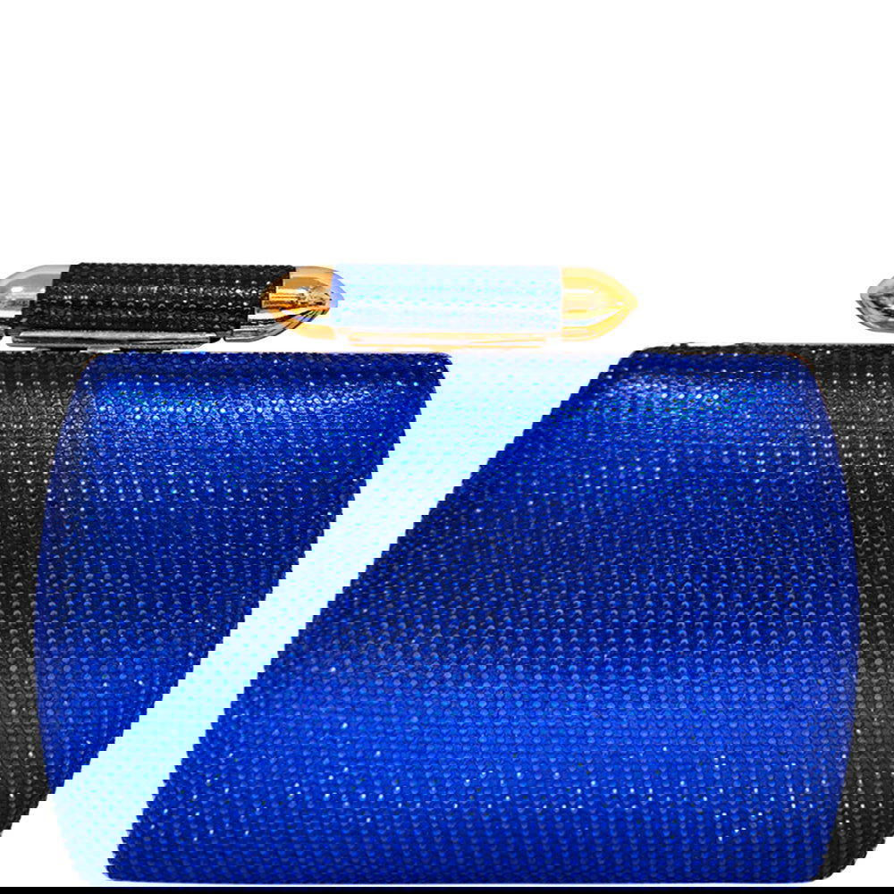Royal Blue RHINESTONE EVENING CLUTCH BAG - M H W ACCESSORIES LLC