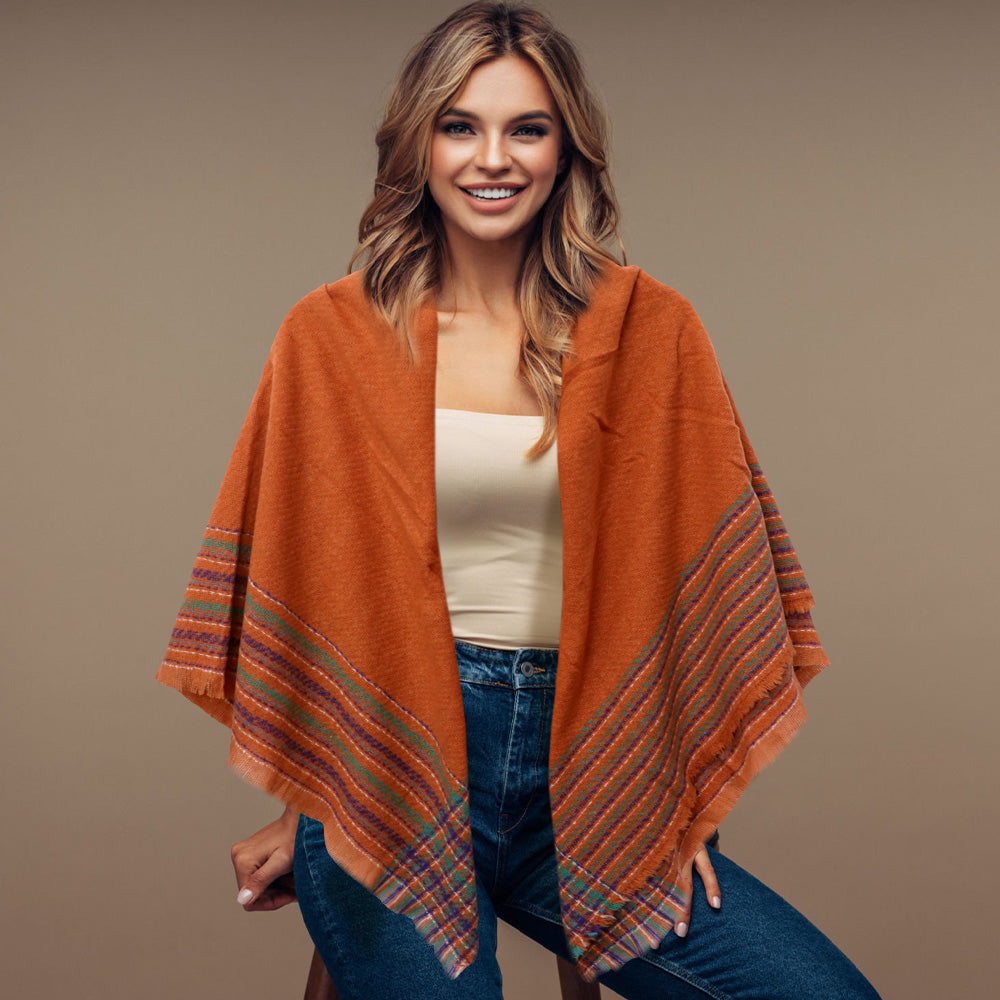 Orange Liner Blanket Scarf - M H W ACCESSORIES LLC