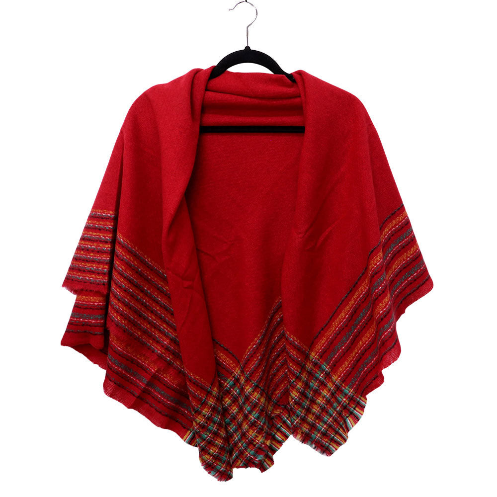 Red Liner Blanket Scarf - M H W ACCESSORIES LLC