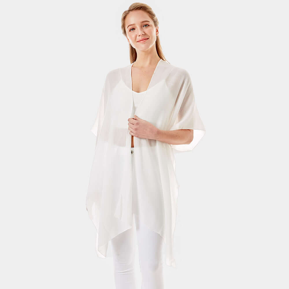 White 'Bride' Solid Lettering Cover Up Poncho - M H W ACCESSORIES LLC