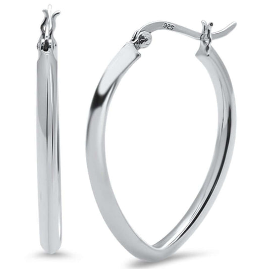 .925 Sterling Silver V Shape Hoop Earrings for Women - M H W ACCESSORIES LLC