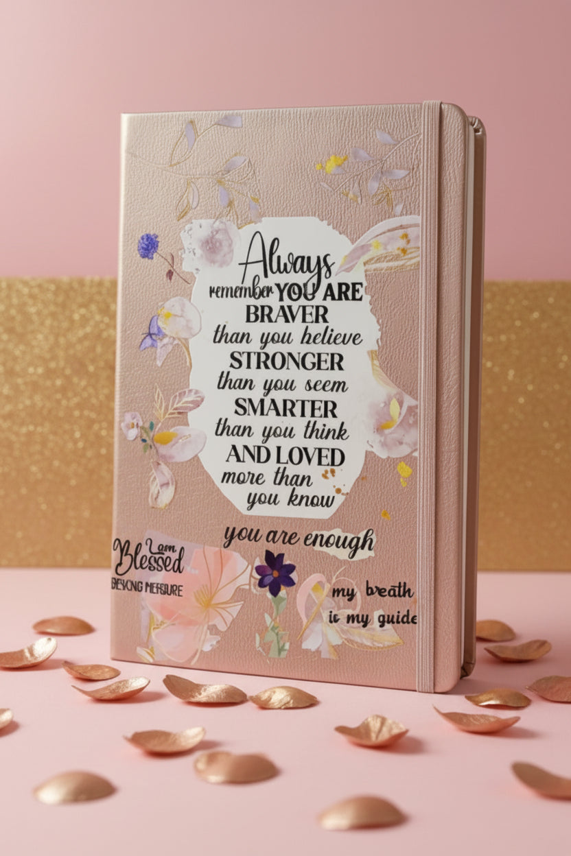 Rose Gold Message Always Remember You Are Braver Than You Believe Writing Journal M H W ACCESSORIES LLC Rose Gold Message Always Remember You Are Braver Than You Believe Writing Journal