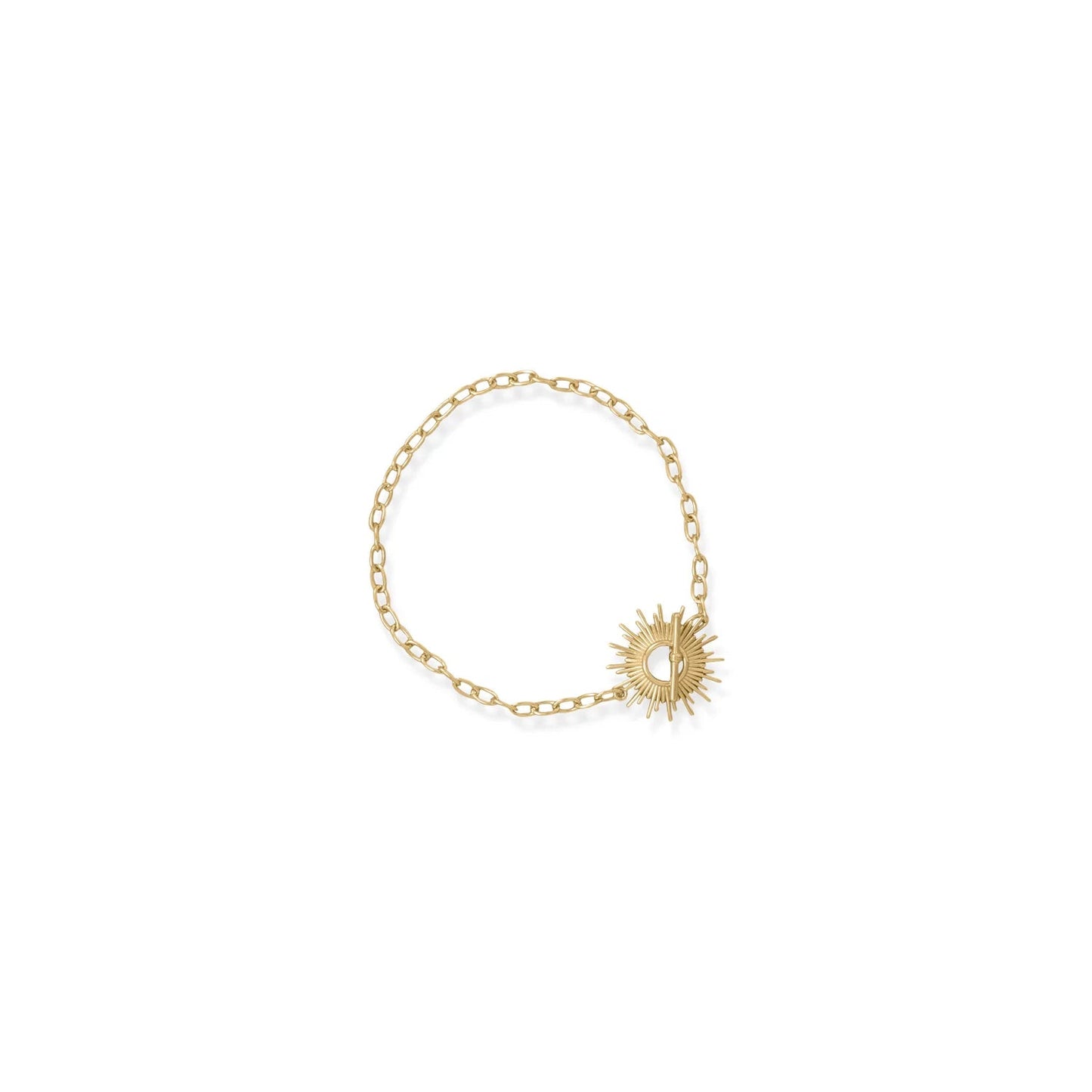Shine On! 7.5" 14 Karat Gold Plated Sunburst Toggle Bracelet- M H W ACCESSORIES - M H W ACCESSORIES LLC