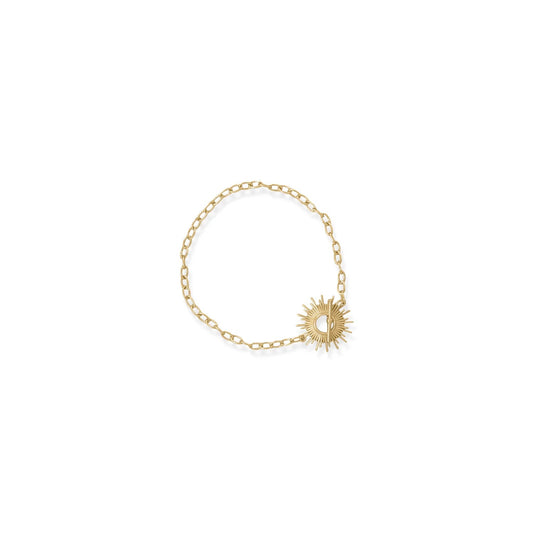 Shine On! 7.5" 14 Karat Gold Plated Sunburst Toggle Bracelet- M H W ACCESSORIES - M H W ACCESSORIES LLC