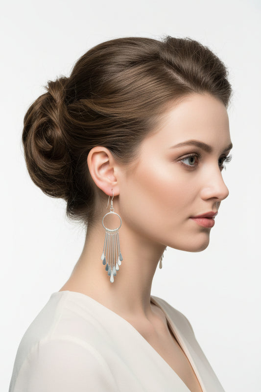Silver Bar Earrings on French Wire