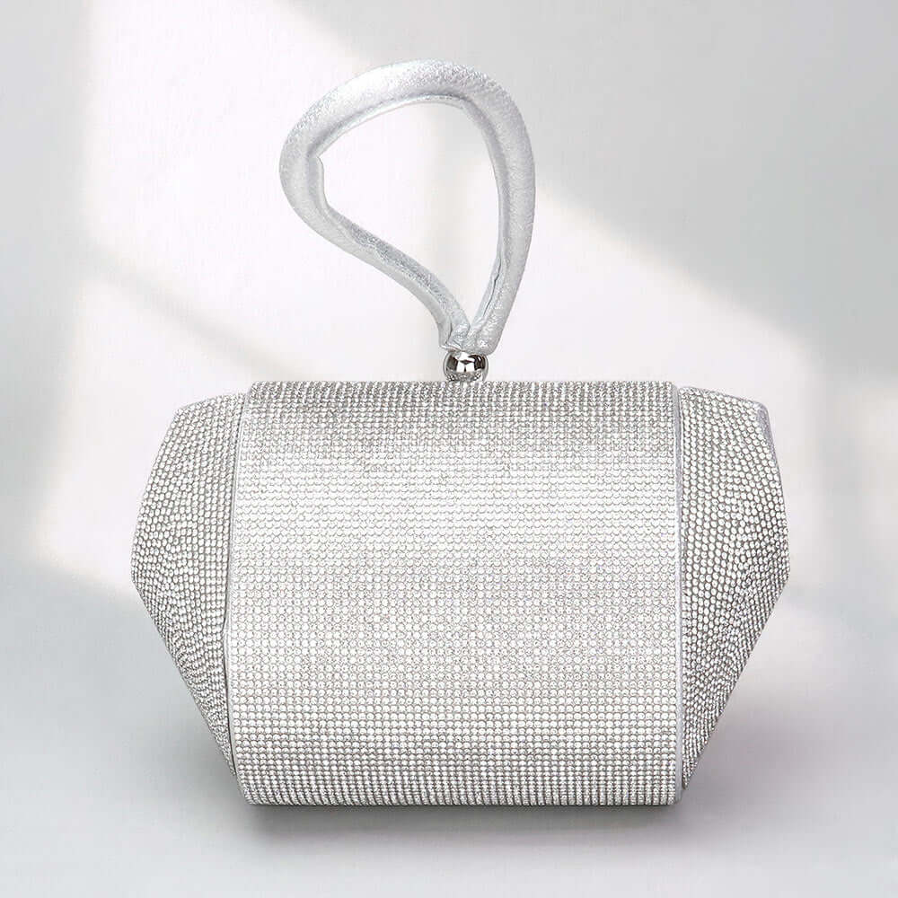 Silver Bling Studded Flap Evening Bag / Crossbody Bag - M H W ACCESSORIES LLC