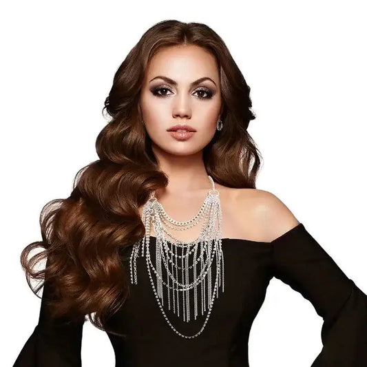 Silver Vintage Fringe Chain Necklace-M H W ACCESSORIES - M H W ACCESSORIES LLC