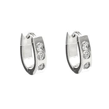 Stainless Steel CZ Huggie Hoop Earrings-M H W ACCESSORIES - M H W ACCESSORIES LLC