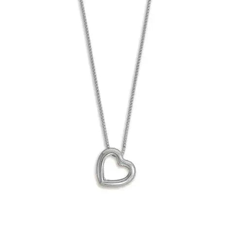 Sterling Silver Cubic Zirconia Floating Heart Necklace for Women - M H W ACCESSORIES LLC