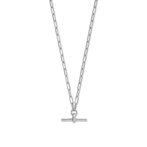 Sterling Silver Cubic Zirconia Toggle Bar Necklace for Women - M H W ACCESSORIES LLC