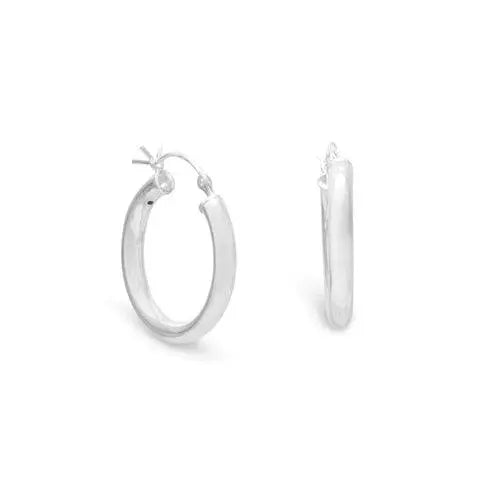Sterling Silver 3mm x 30mm Hoop Earrings- M H W ACCESSORIES - M H W ACCESSORIES LLC