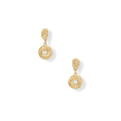 Sterling Silver Gold Plated Love Knot Dangle Earrings - M H W ACCESSORIES LLC