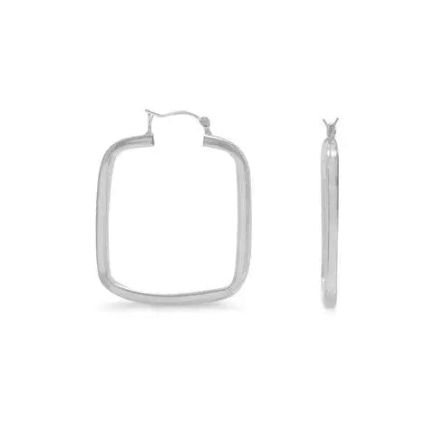 Sterling Silver Tube Hoop Earrings 2 X 24 Earrings - M H W ACCESSORIES LLC
