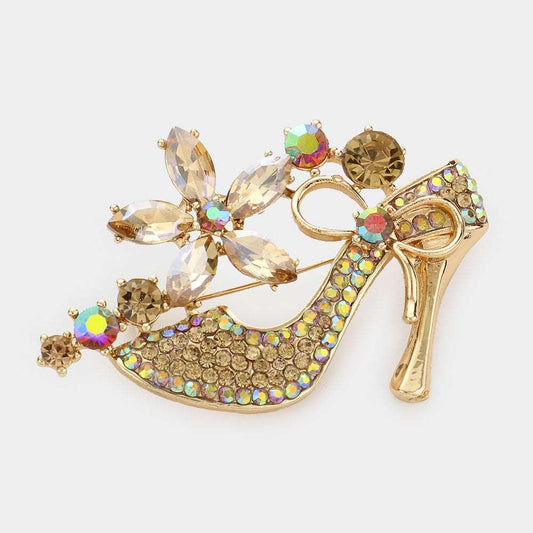 Topaz Stiletto Heel Marquise Pin Brooch-M H W ACCESSORIES - M H W ACCESSORIES LLC