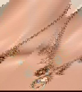 Western Theme Gold Charms Chain Necklace - M H W ACCESSORIES LLC