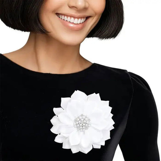 White Flower Brooch/Hairclip - M H W ACCESSORIES LLC