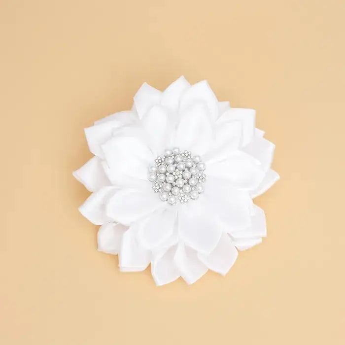 White Flower Brooch/Hairclip - M H W ACCESSORIES LLC