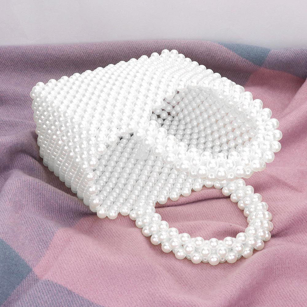 White Pearl Tote Bag for Women - M H W ACCESSORIES LLC