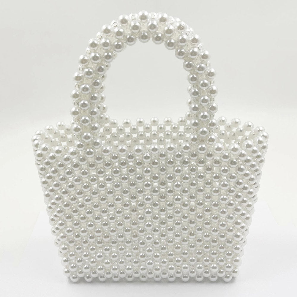 White Pearl Tote Bag for Women - M H W ACCESSORIES LLC