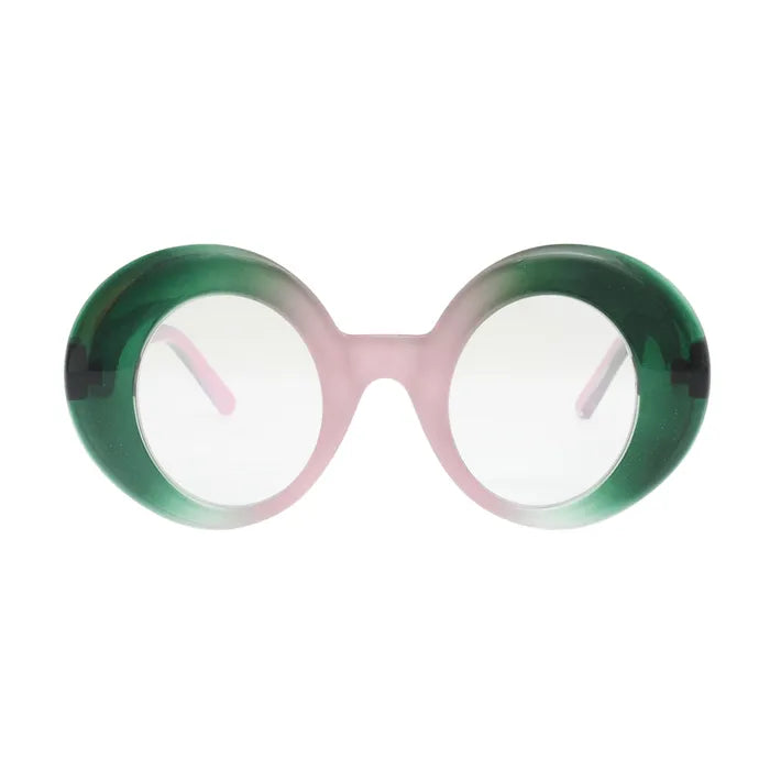 Pink Green Round Retro Blue Light Blocker Eyewear Glasses