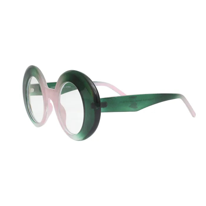 Pink Green Round Retro Blue Light Blocker Eyewear Glasses