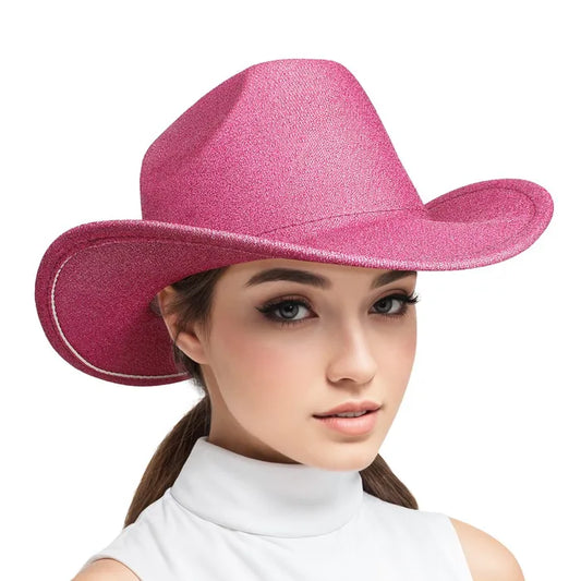 Fucshia Cowboy Hat Fuchsia Glittery Rodeo Style for Women