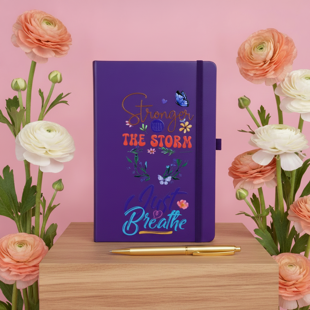 Stronger Than The Storm Just Breathe Journal M H W ACCESSORIES LLC Stronger Than The Storm Just Breathe Journal