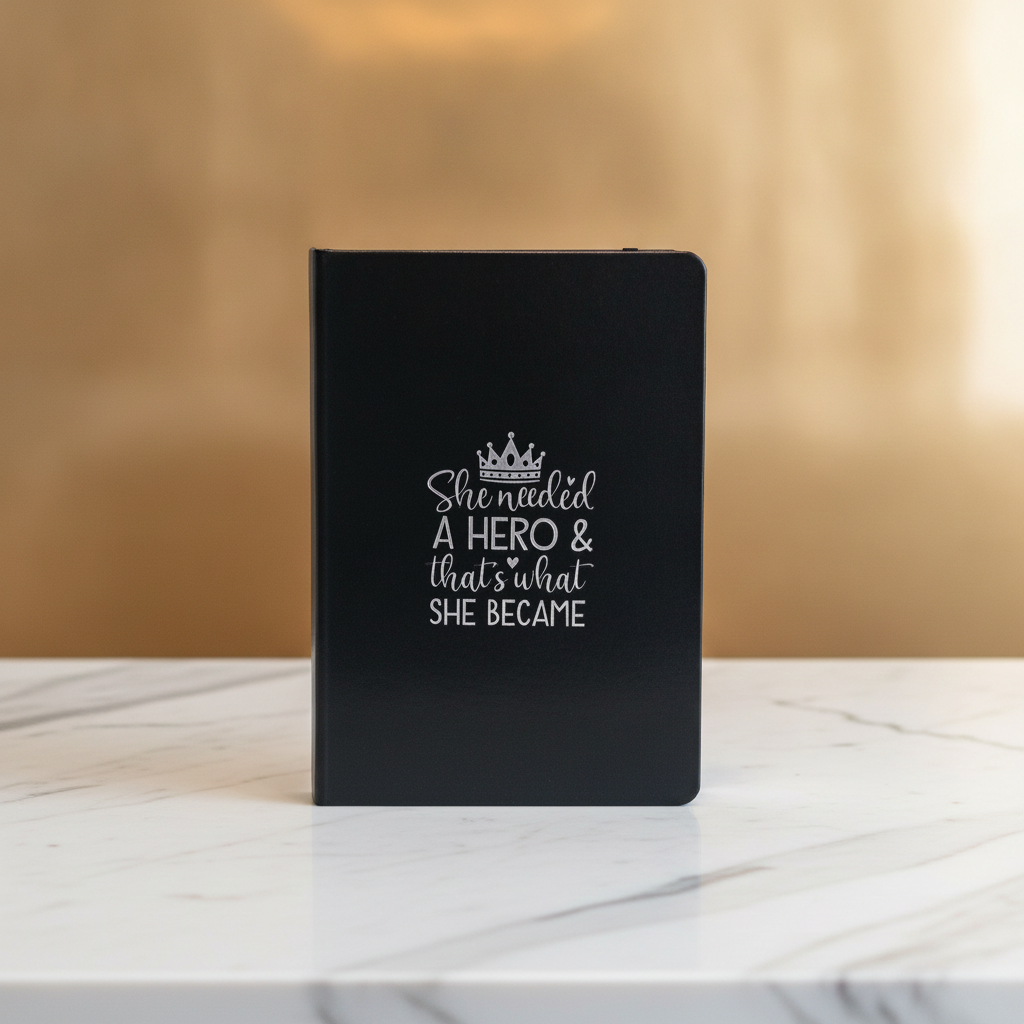 She Needed A Hero & That's What She Become Black & Gold Journal M H W ACCESSORIES LLC She Needed A Hero & That's What She Become Black & Gold Journal